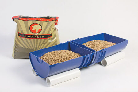 These pig feeders are built to withstand a beating.